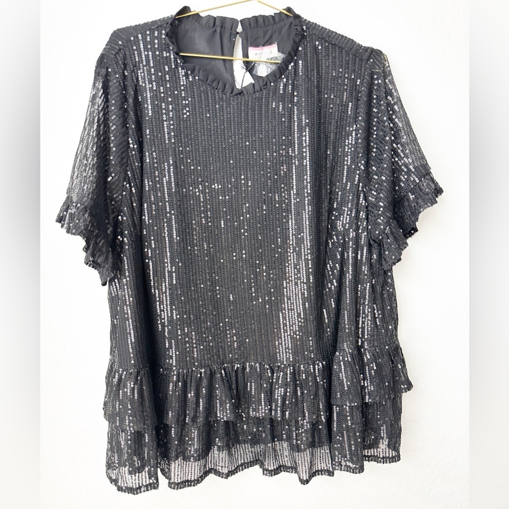 Women’s 3x plus size peplum sequin top nwt